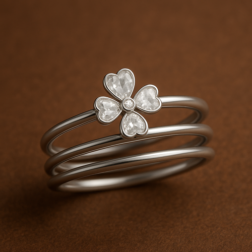 Diamond Bloom Trio Ring