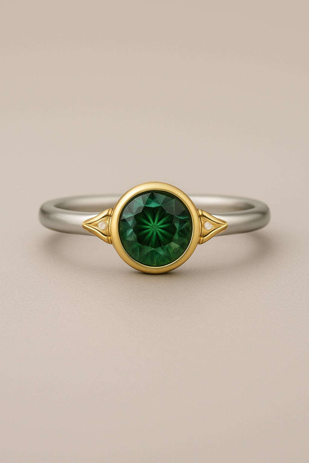 Emerald Compass Ring