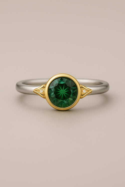 Emerald Compass Ring