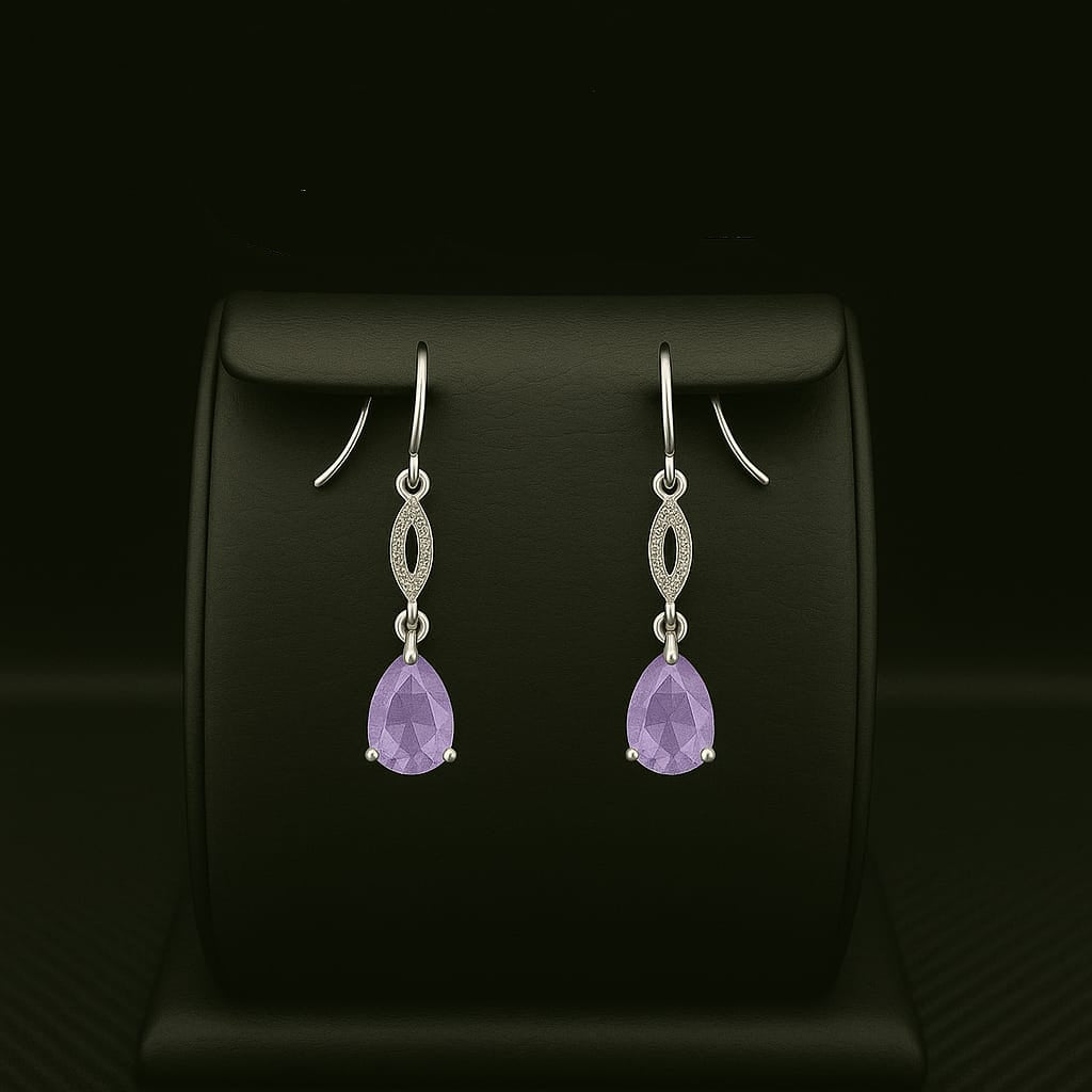Amethyst Teardrop Dangle Earrings
