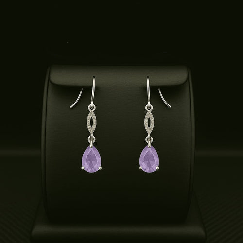 Amethyst Teardrop Dangle Earrings
