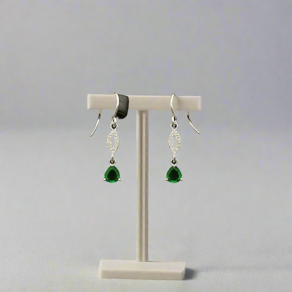 Luxy Metal Emerald Grace Drop Earrings