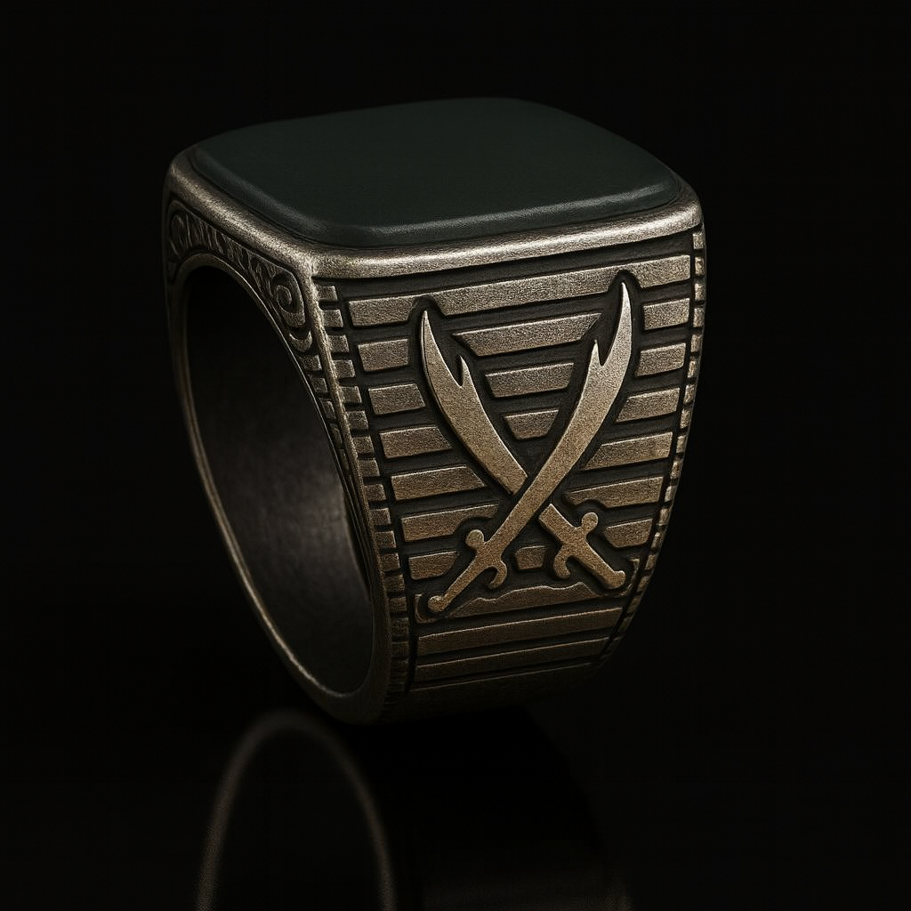 Sword Crest Ring – Luxe Metal Warrior Edition