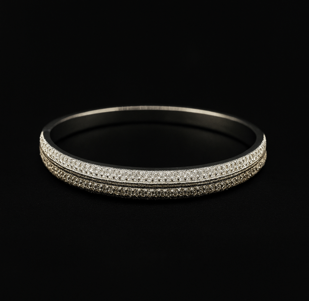 Luxe Dual-Row Classic Diamond Bangle
