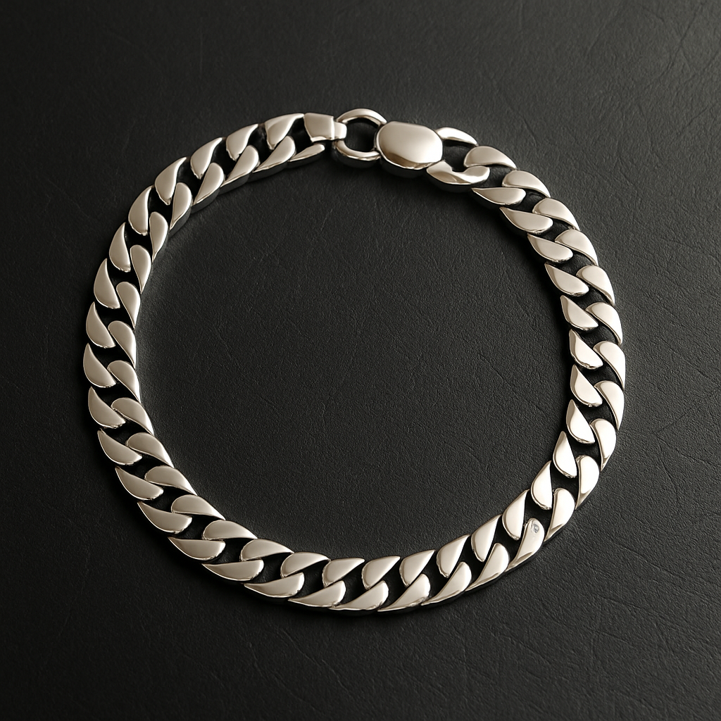 Bold Cuban Link Chain Bracelet – Silver Finish