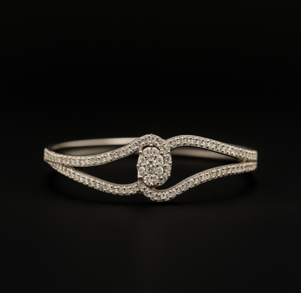 Twist Diamond Bangle