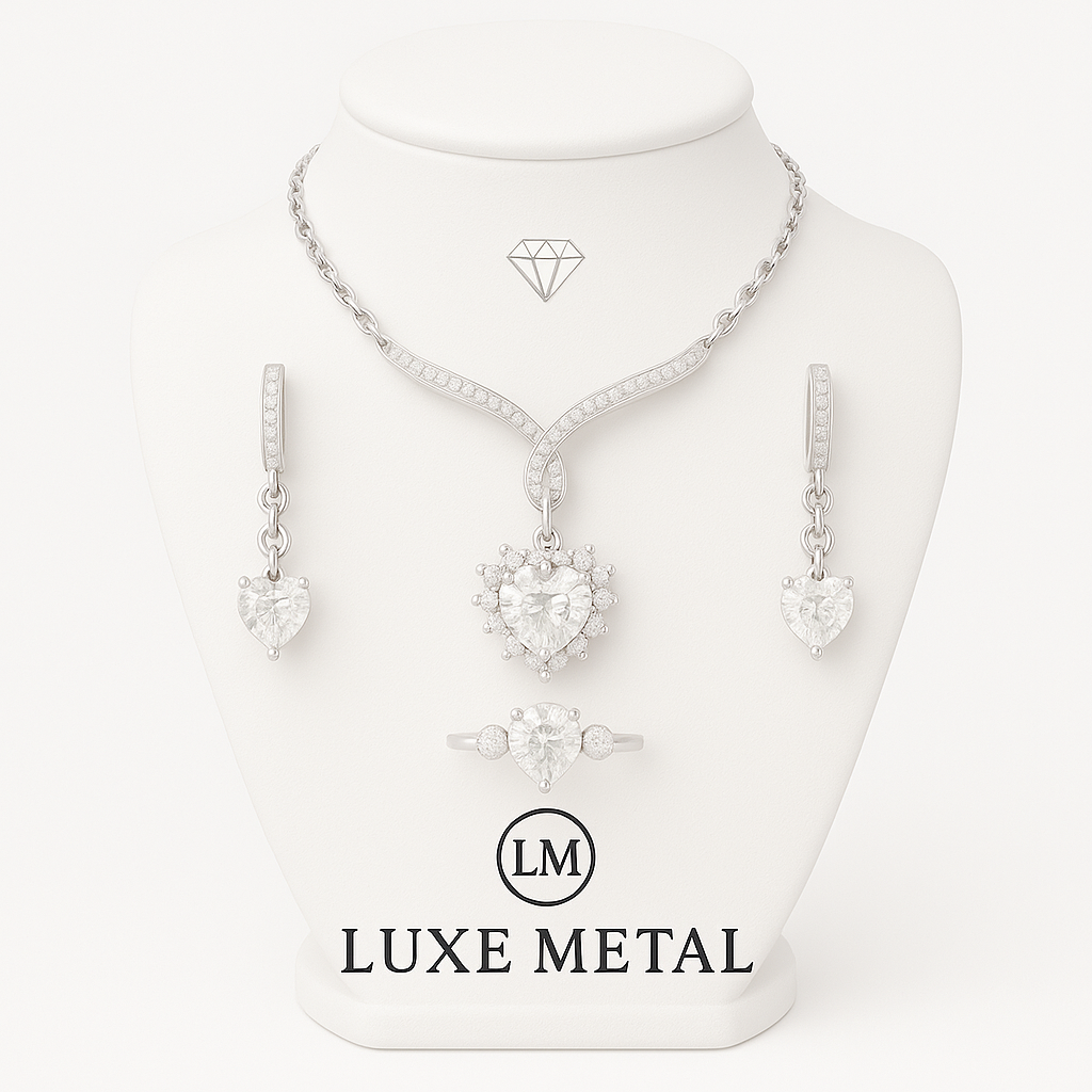 Luxe Metals Heart Elegance Jewelry Set