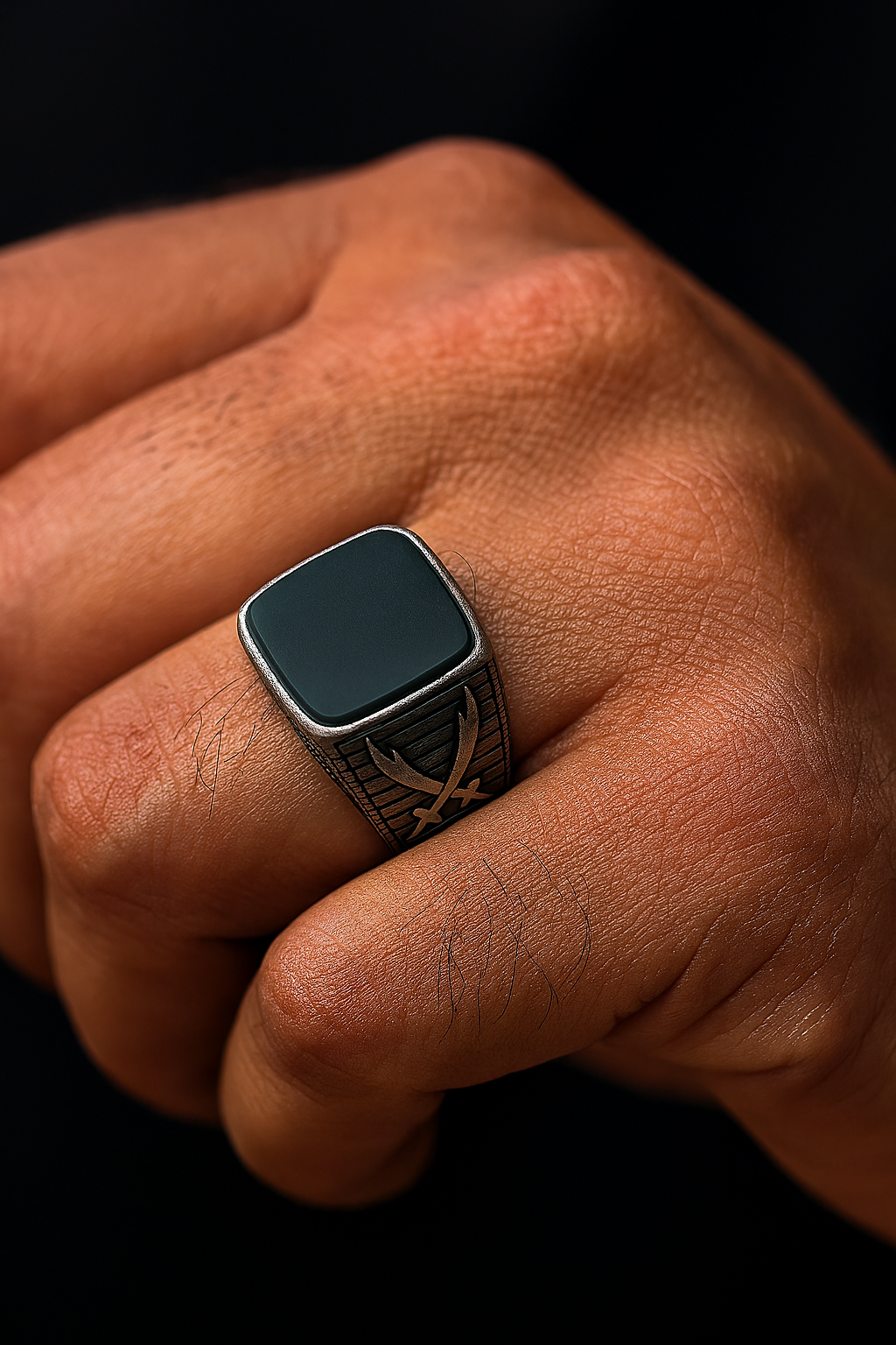 Sword Crest Ring – Luxe Metal Warrior Edition