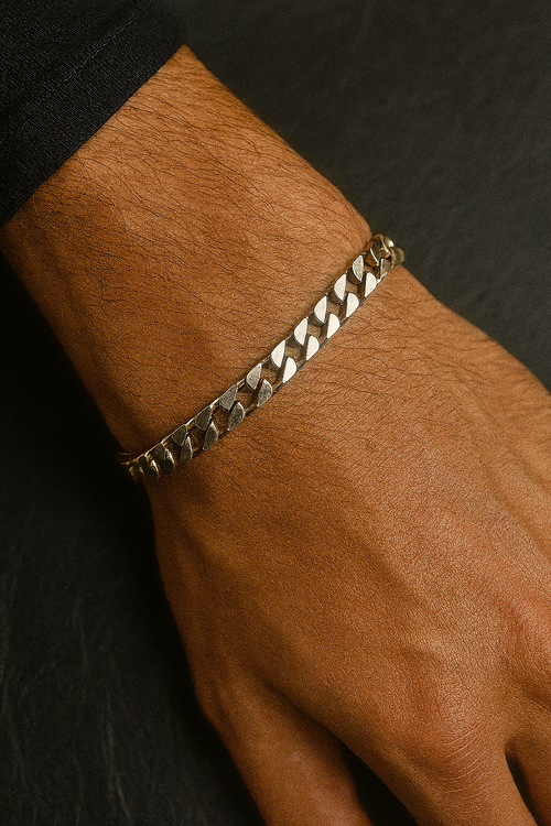 Bold Cuban Link Chain Bracelet – Silver Finish