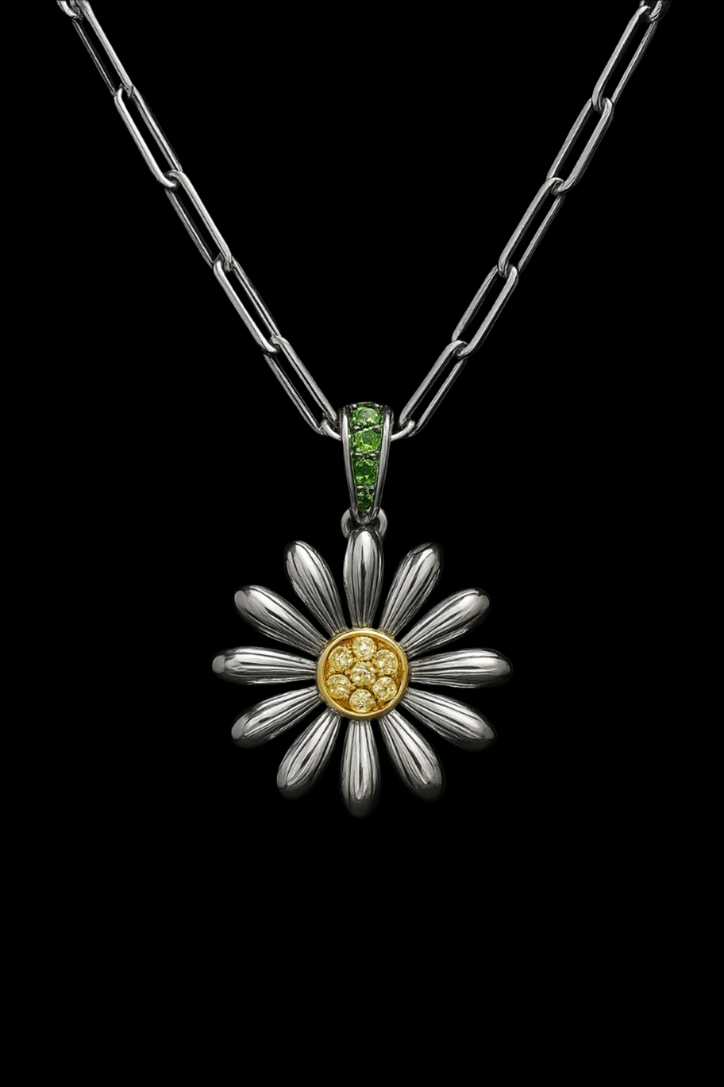 Verdant Bloom Daisy Necklace