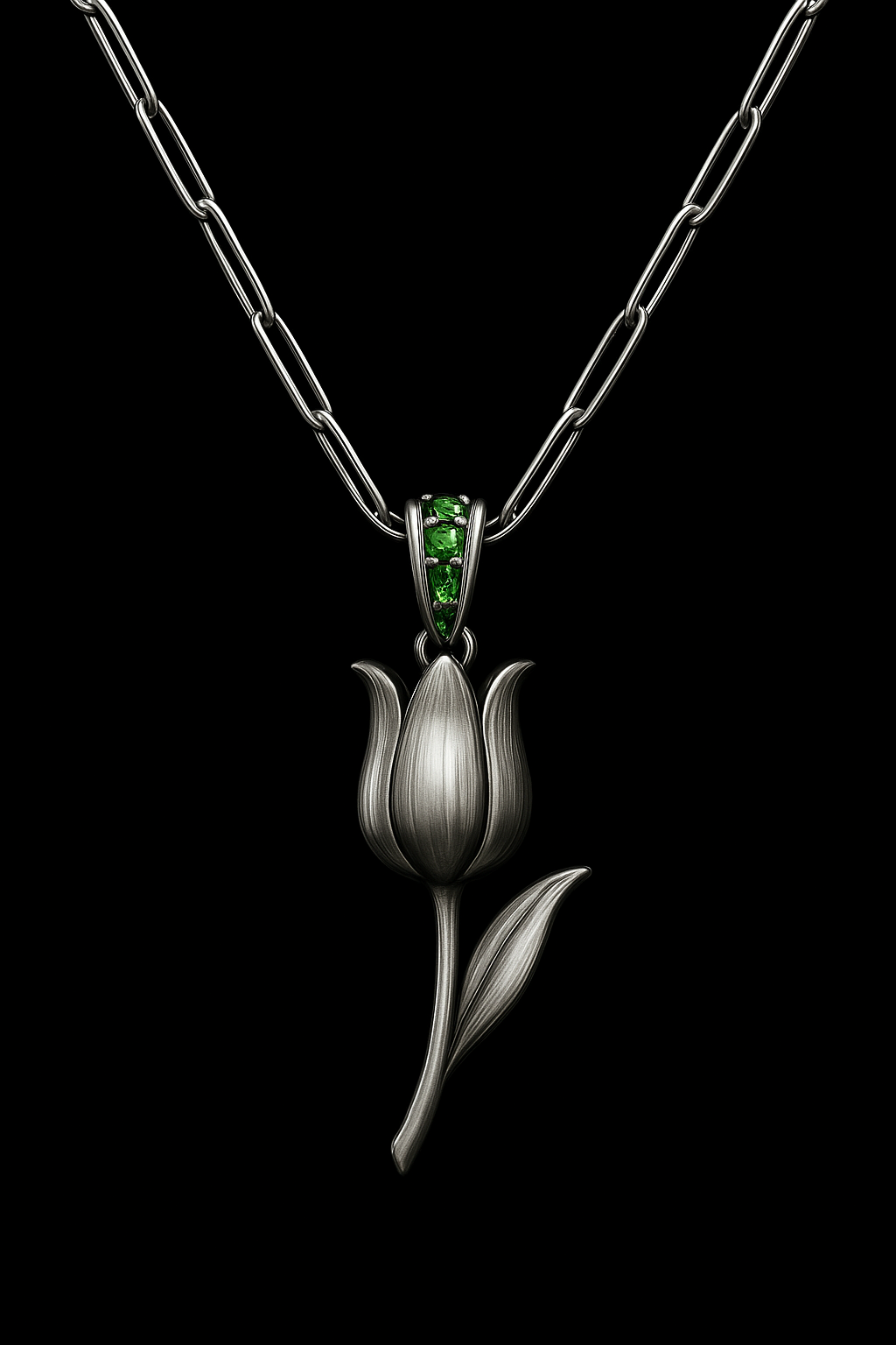 Emerald Bloom Tulip Necklace