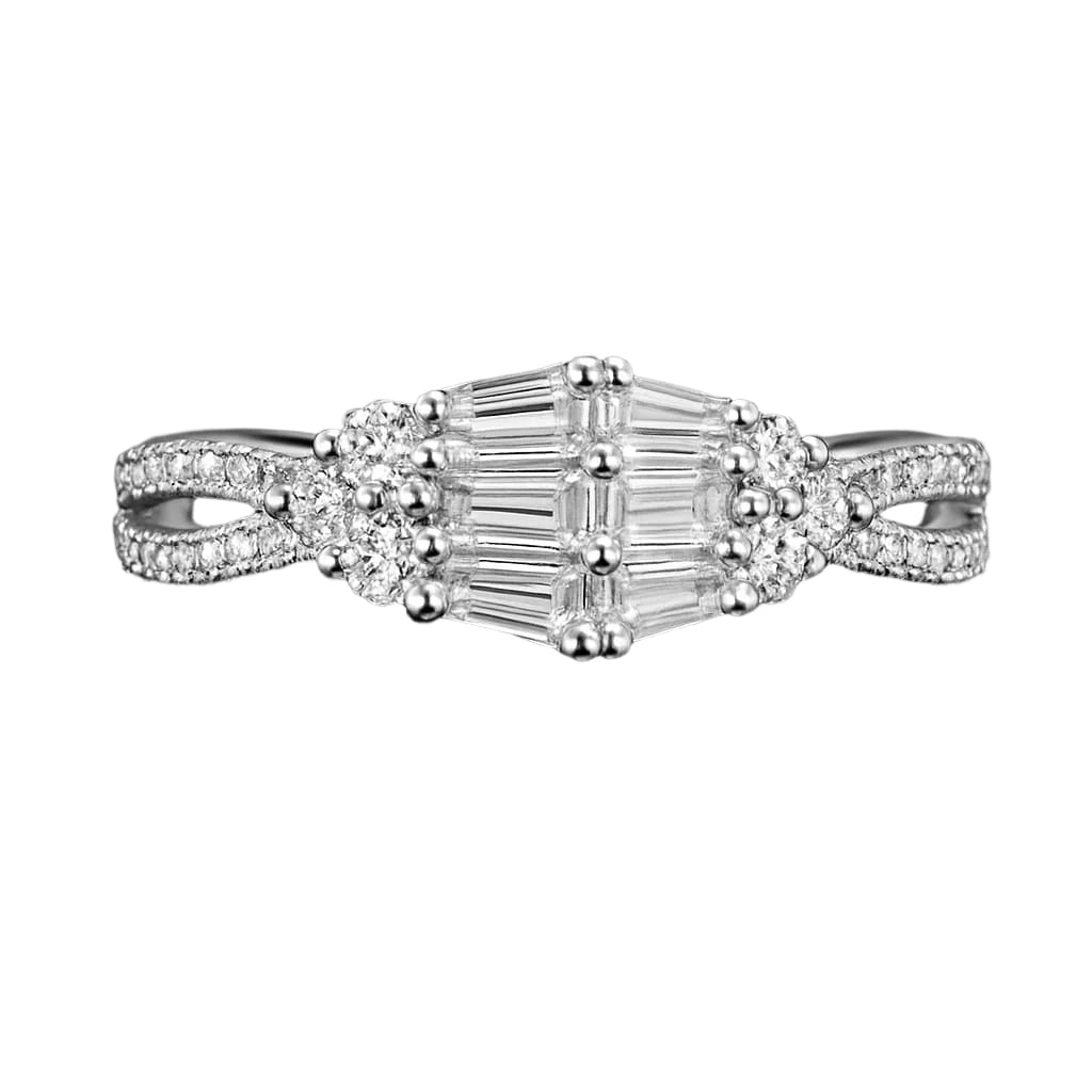 Luxe Metal Infinity Baguette Diamond Ring